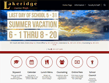 Tablet Screenshot of lakeridge.alpineschools.org